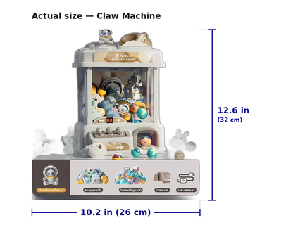 Claw Machine for Kids, Mini Arcade Claw Machine with Plush Prizes, Coin Operated Home Arcade Game for Boys and Girls