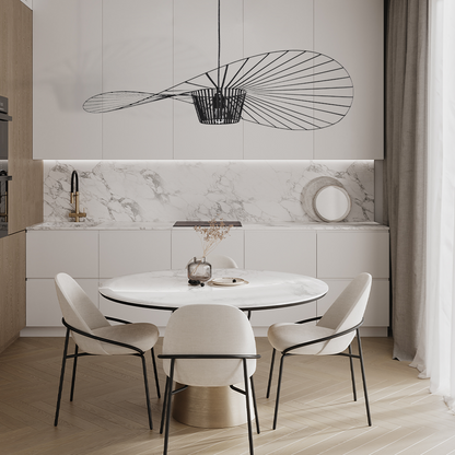 Sculptural Suspended Fixture with Adjustable Drop 59 in Diameter for Dining Tables & Open Floor Plans Kitchen Islands Modern Statement Overh
