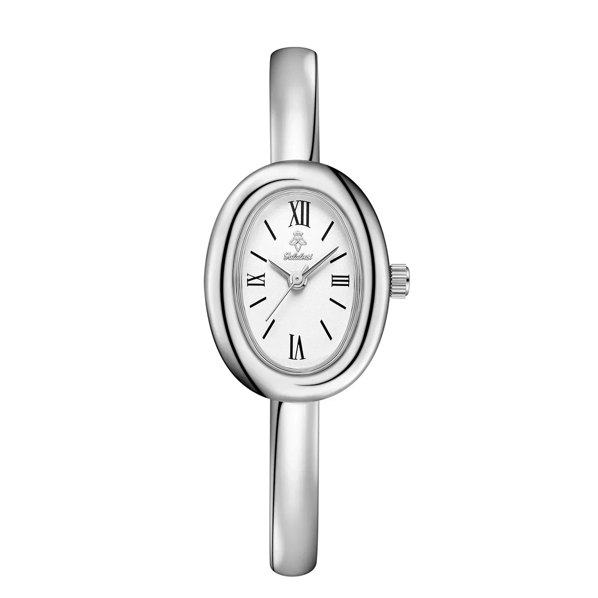 Women's Oval Face Bangle Watch Quartz Analog Wristwatch Stainless Steel Bracelet for Dress Casual Office Gold Silver Color Options Fashion A