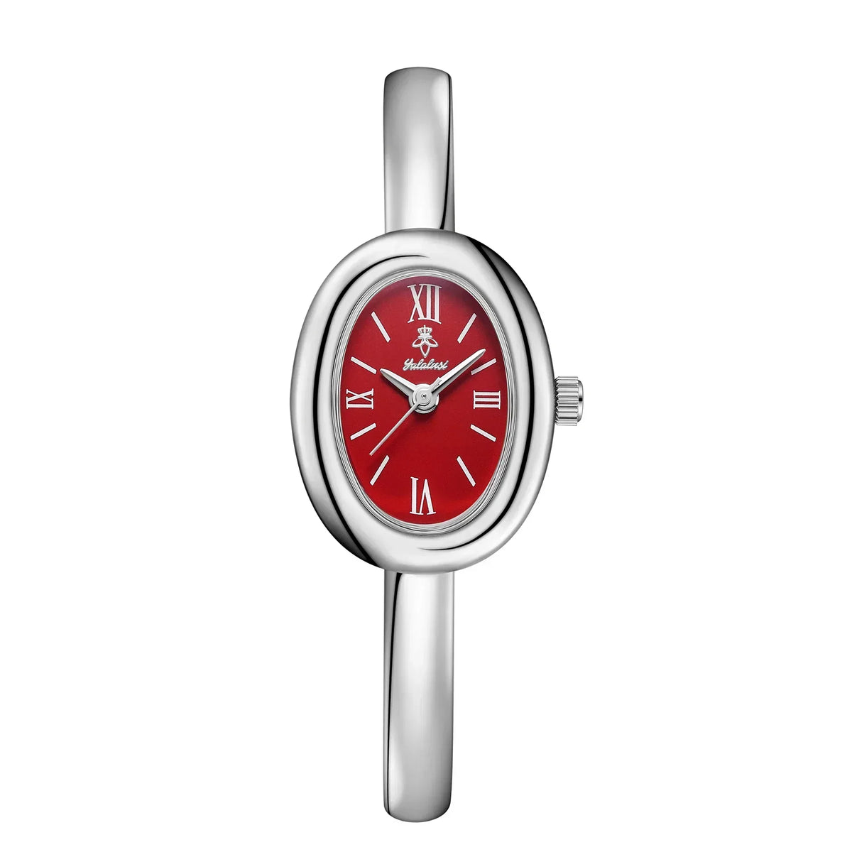 Women's Oval Face Bangle Watch Quartz Analog Wristwatch Stainless Steel Bracelet for Dress Casual Office Gold Silver Color Options Fashion A