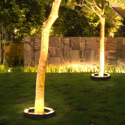 LED Uplight Spike for Trees & Walkways – Cast Aluminum Housing, 12W Output, Arc Design, Warm White or RGB Modes, Ground Stake Installation,