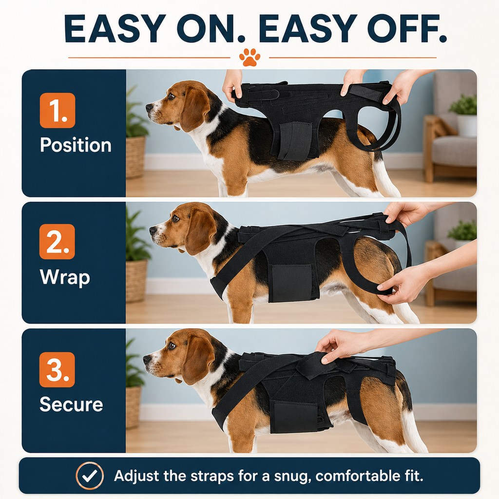 Ortekor Dog Back Support Brace for Senior & Recovering Dogs - Full-Body Mobility Vest for Walking Stability