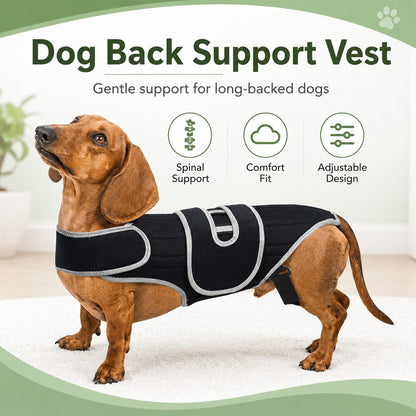 Ortekor Dog Back Support Vest for Daily Walks & Home Recovery - Adjustable Support for Long-Backed and Senior Dogs