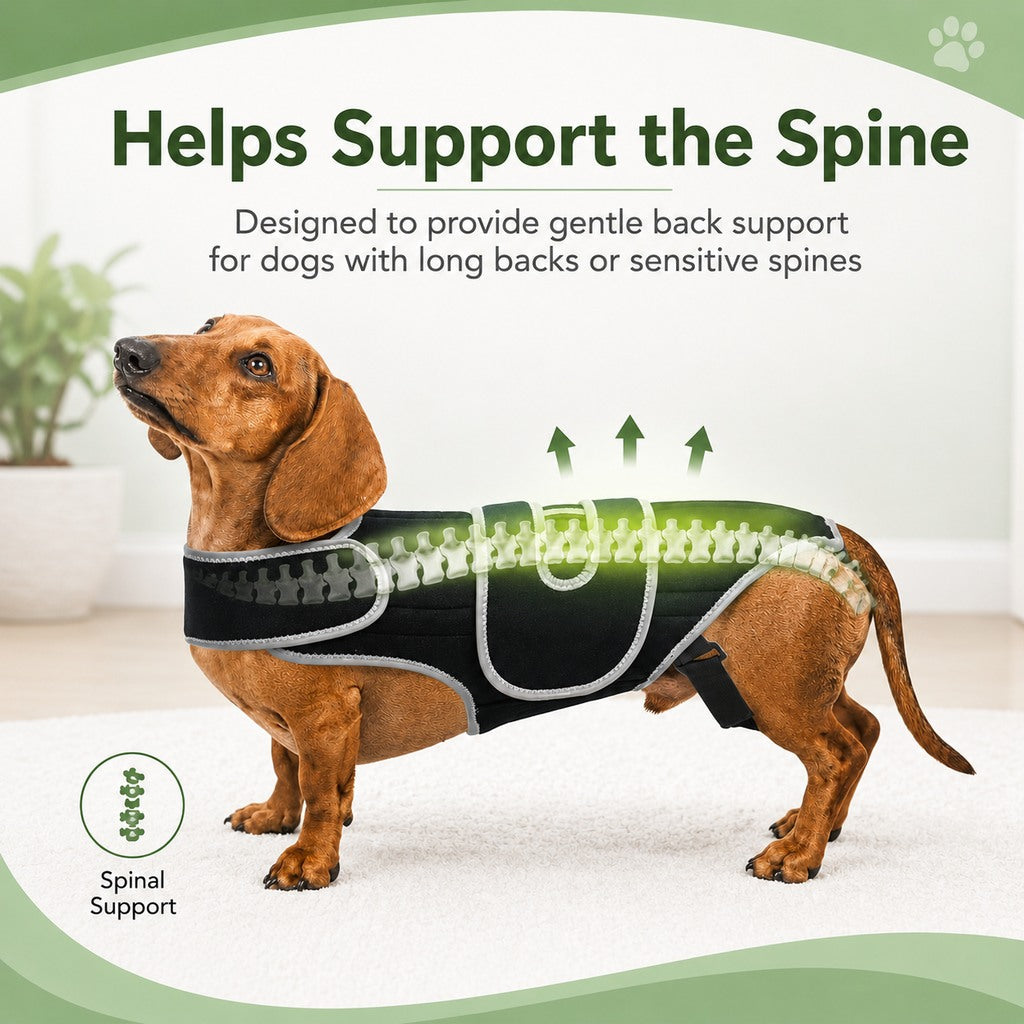 Ortekor Dog Back Support Vest for Daily Walks & Home Recovery - Adjustable Support for Long-Backed and Senior Dogs