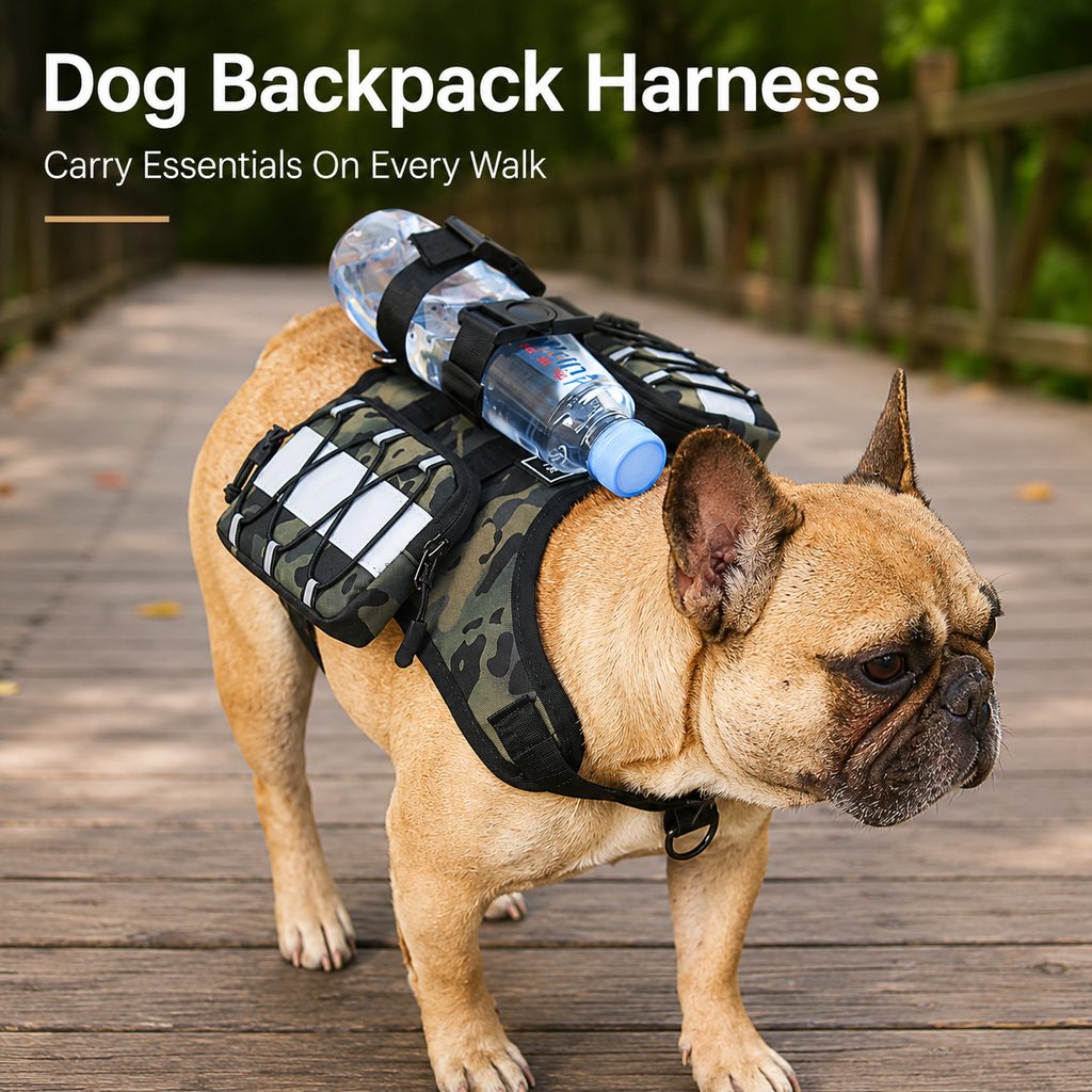 Ortekor Dog Backpack Harness for Hiking & Daily Walks - Reflective Saddle Bag Vest for Carrying Water, Treats & Essentials