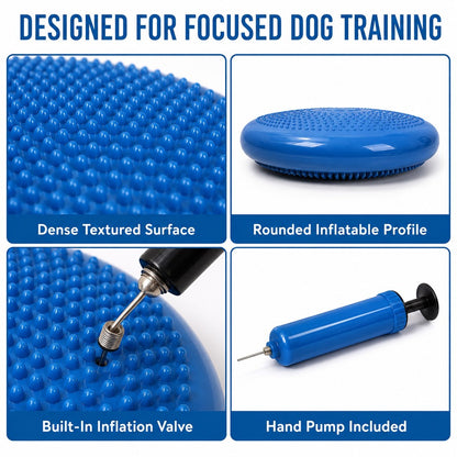 Ortekor Inflatable Dog Balance Disc with Pump - At-Home Balance & Coordination Training for Dogs with Limited Exercise Space