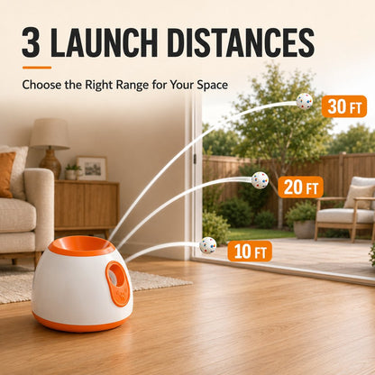 Ortekor Mini Automatic Dog Ball Launcher for Small Dogs - Less Manual Throwing for Indoor & Backyard Fetch