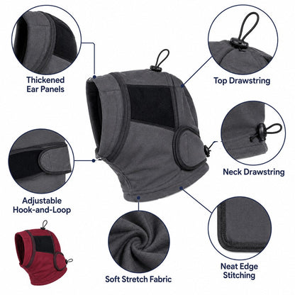 Ortekor Adjustable Dog Calming Hoodie Ear Wrap for Fireworks, Thunderstorms & Grooming - Helps Soften Sudden Sounds with a Secure Fit