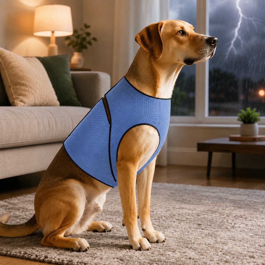 Ortekor Dog Calming Wrap Vest for Thunderstorms, Fireworks & Travel - Breathable Adjustable Comfort Shirt for Stressful Moments