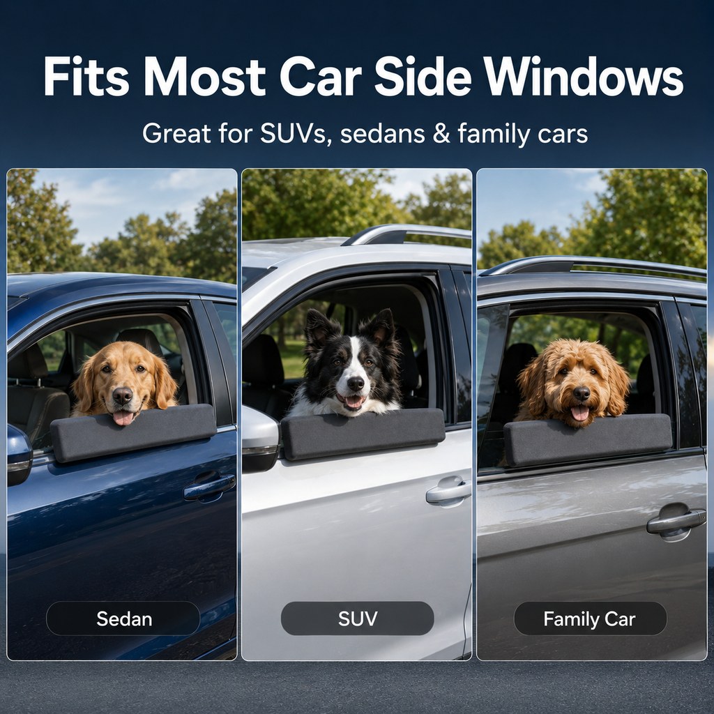 Ortekor Dog Car Window Chin Rest Cushion - Soft Door-Edge Pillow for Road Trips & Daily Rides
