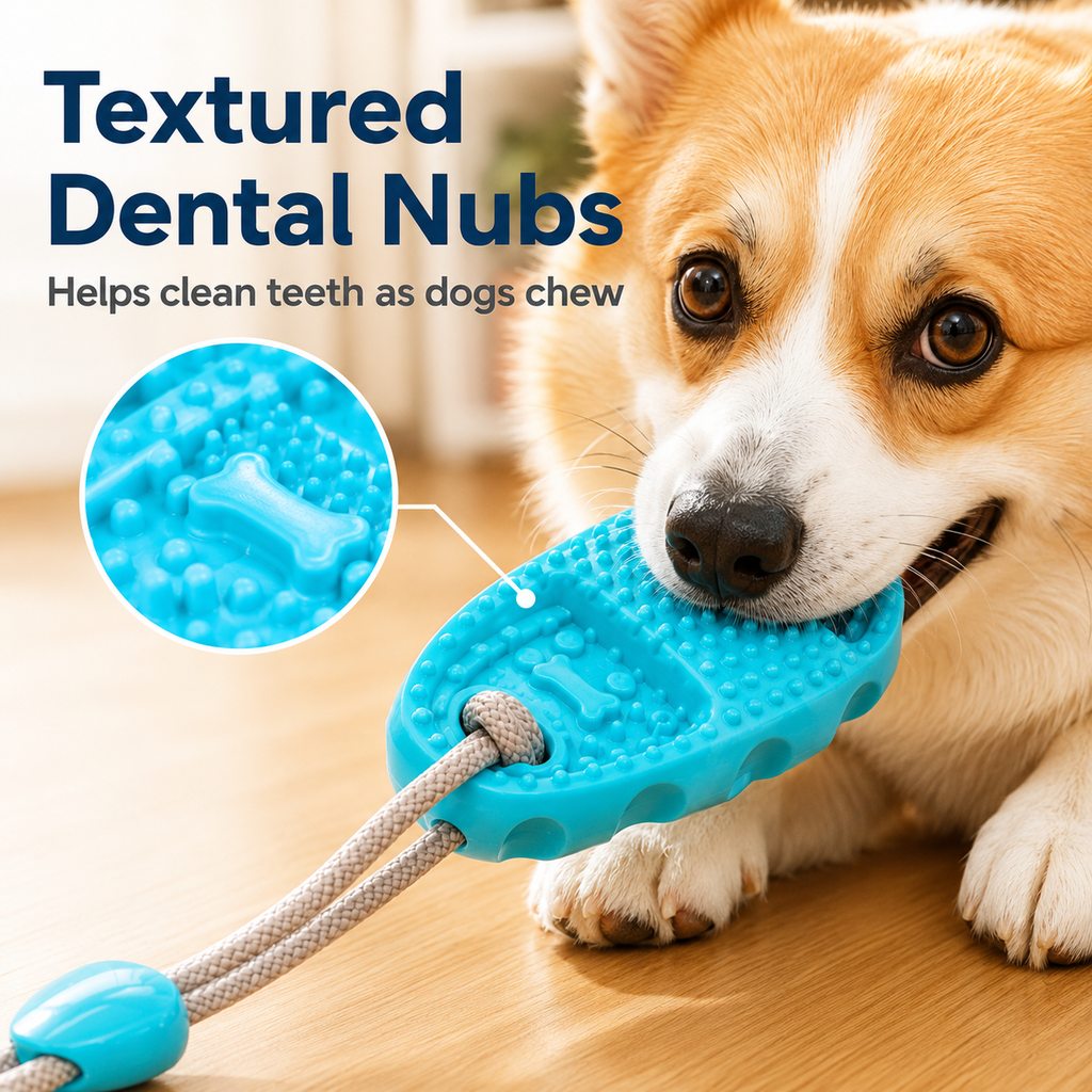 Ortekor Suction Cup Dog Chew & Tug Toy for Indoor Play - Helps Redirect Shoe Chewing & Burn Boredom
