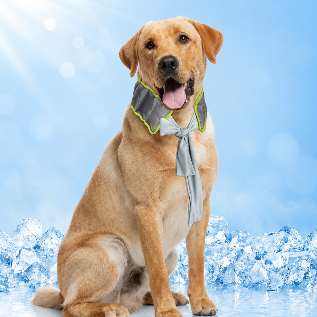 Ortekor Dog Cooling Neck Wrap for Summer Walks, Hiking & Beach Days – Water-Activated Cooling Collar Scarf for Hot Weather Comfort