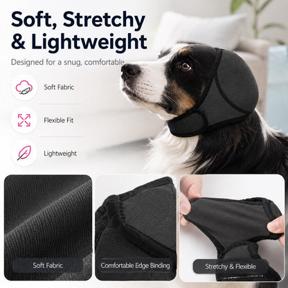 Ortekor Dog Ear Cover for Swimming, Bath Time & Loud Noise Comfort - Soft Calming Ear Muff to Help Keep Water & Debris Out