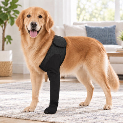 Ortekor Dog Front Leg Support Brace for At-Home Recovery & Anti-Lick Protection - Full-Length Sleeve with Paw Cover