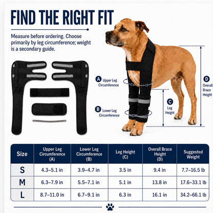 Ortekor Dog Double Front Leg Support Brace for Unsteady Walking - Chest Harness with Internal Metal Support Inserts