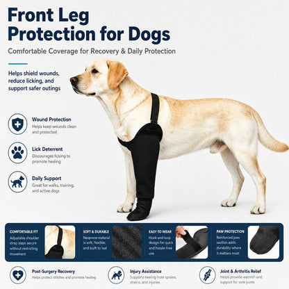 Ortekor Dog Front Leg Protective Sleeve for Recovery & Walks - Helps Reduce Licking