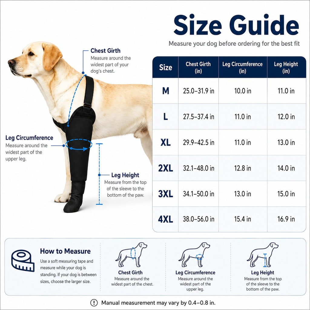 Ortekor Dog Front Leg Protective Sleeve for Recovery & Walks - Helps Reduce Licking