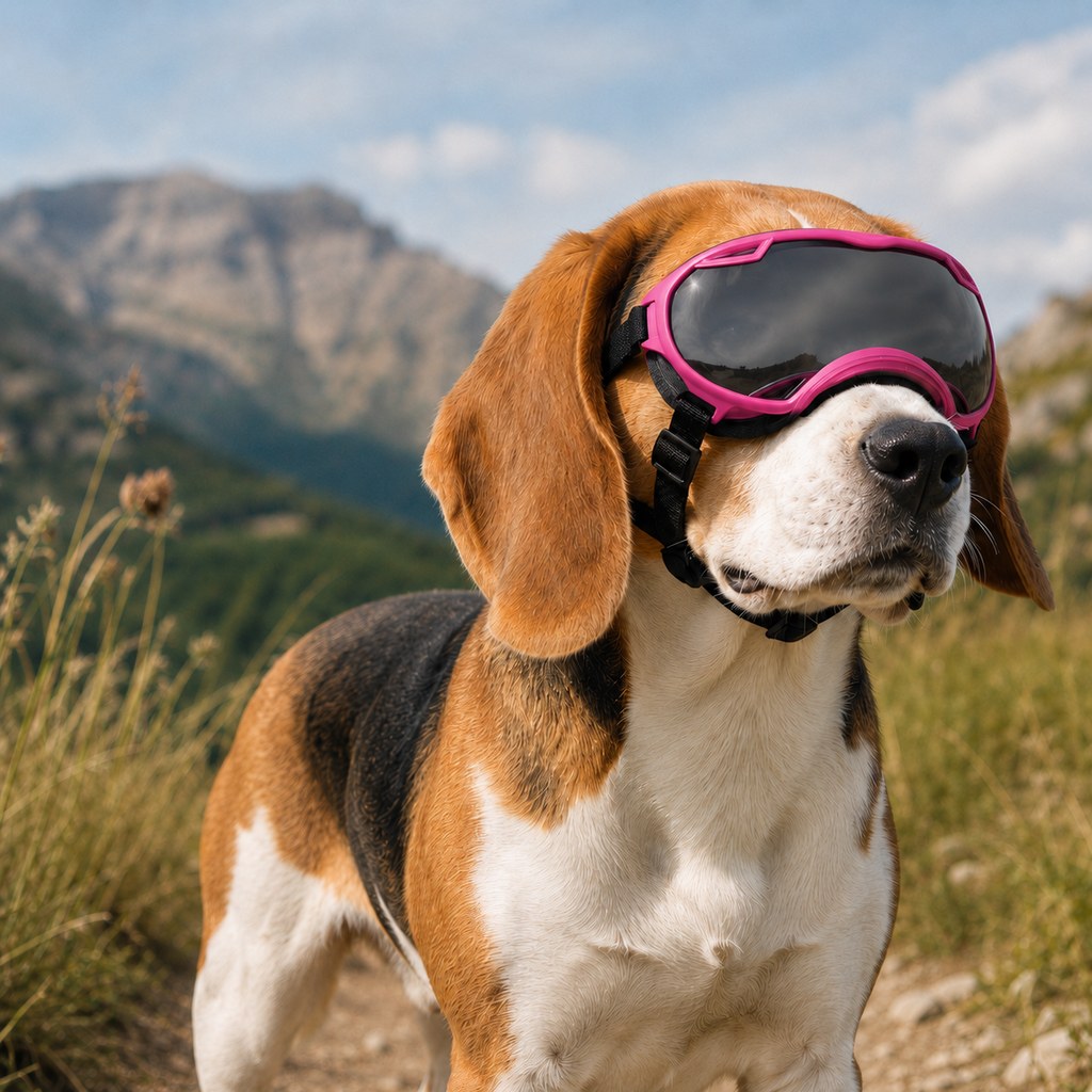 Ortekor Outdoor Dog Goggles for Hiking, Beach & Windy Rides - Smoke Lens Coverage for Dust, Sand & Debris