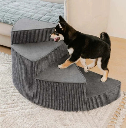 Pet Ramp Stairs for Dogs – Foam Step System with Non-Slip Surface for Senior & Small Breeds | Bed & Couch Access | Space-Efficient Spiral