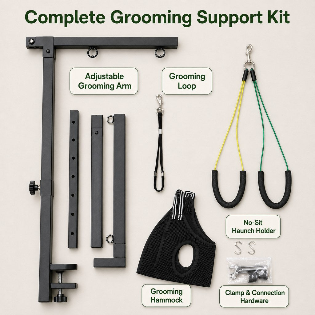 Ortekor Adjustable Dog Grooming Arm Kit for At-Home Grooming - Steadier Brushing, Trimming & Nail Care