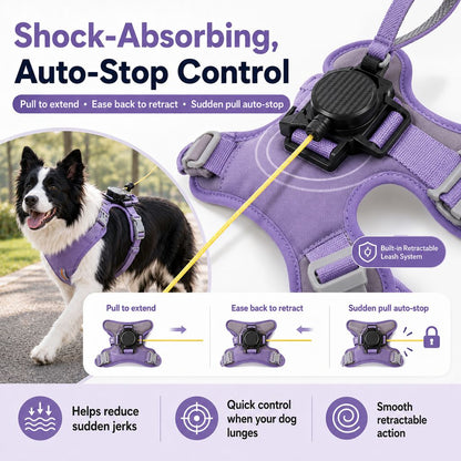 Ortekor 2-in-1 No Pull Dog Harness with Built-in Retractable Leash - Safe & Comfortable Control for Daily Walks & Outdoor Adventures