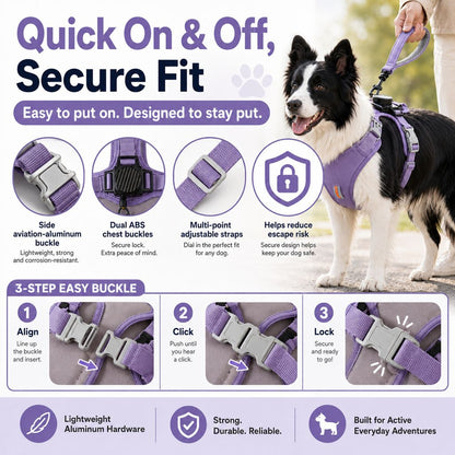 Ortekor 2-in-1 No Pull Dog Harness with Built-in Retractable Leash - Safe & Comfortable Control for Daily Walks & Outdoor Adventures
