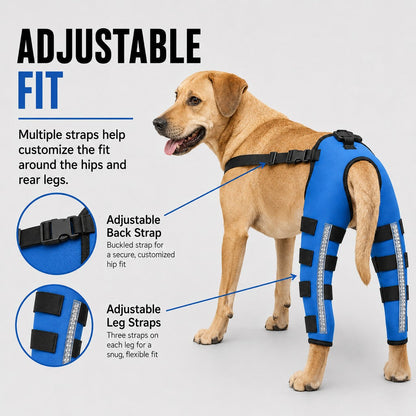 Ortekor Reflective Dog Rear Leg Support Brace for Evening Walks & Recovery Comfort