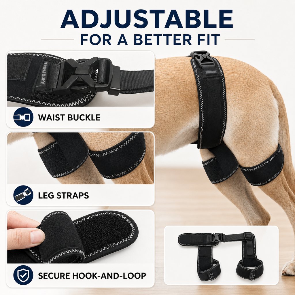 Ortekor Dog Hip & Rear Leg Support Brace – Adjustable Dual Hind-Leg Stability Wrap for Senior Dogs, Hardwood Floors & Daily Walks