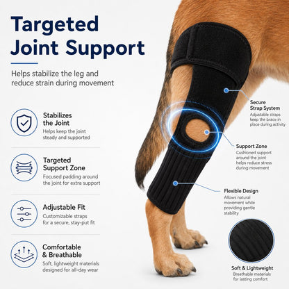 Ortekor Adjustable Dog Joint Support Brace for Daily Walks & Senior Leg Stability