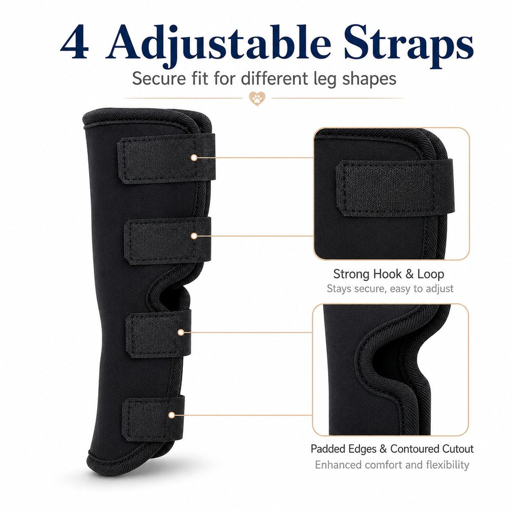 Ortekor Dog Leg Recovery Brace for Post-Surgery Care, Adjustable Rear Leg Support to Help Protect Against Licking & Chewing