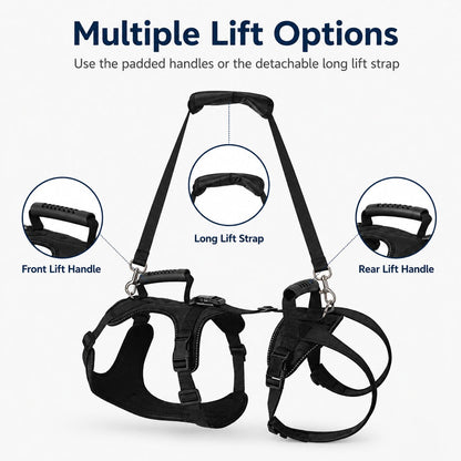 Ortekor Full-Body Dog Lift Harness for Large Dogs - Front & Rear Mobility Support for Stairs, Car Ramps and Weak Hind Legs