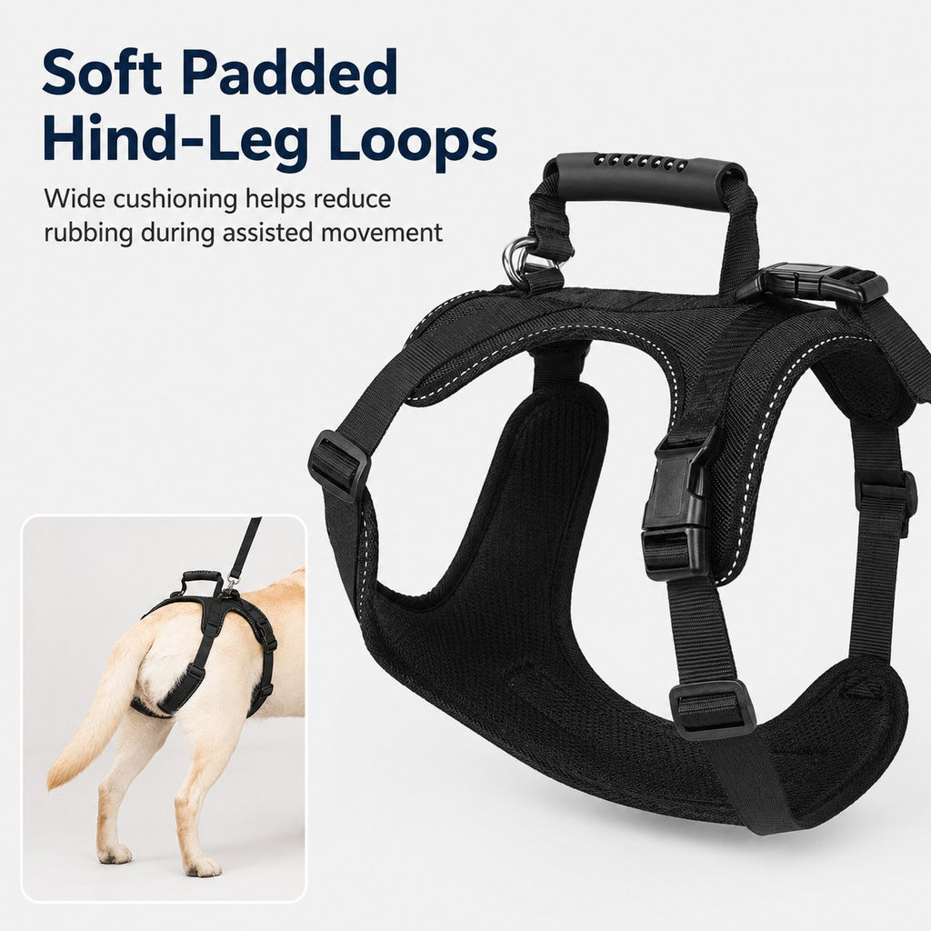 Ortekor Full-Body Dog Lift Harness for Large Dogs - Front & Rear Mobility Support for Stairs, Car Ramps and Weak Hind Legs