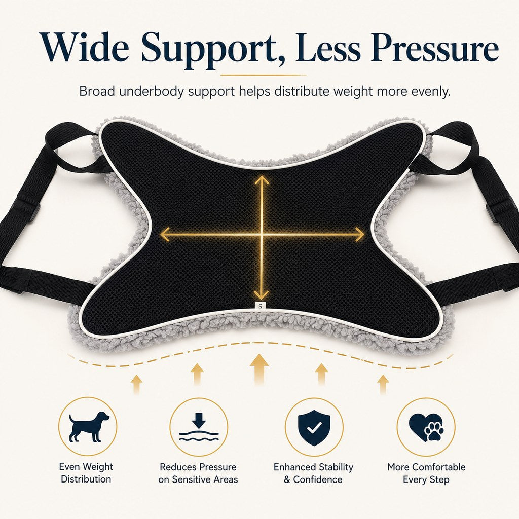 Ortekor Dog Lift Support Sling for Stairs & Walks - Adjustable Mobility Harness for Senior Dogs with Weak Legs
