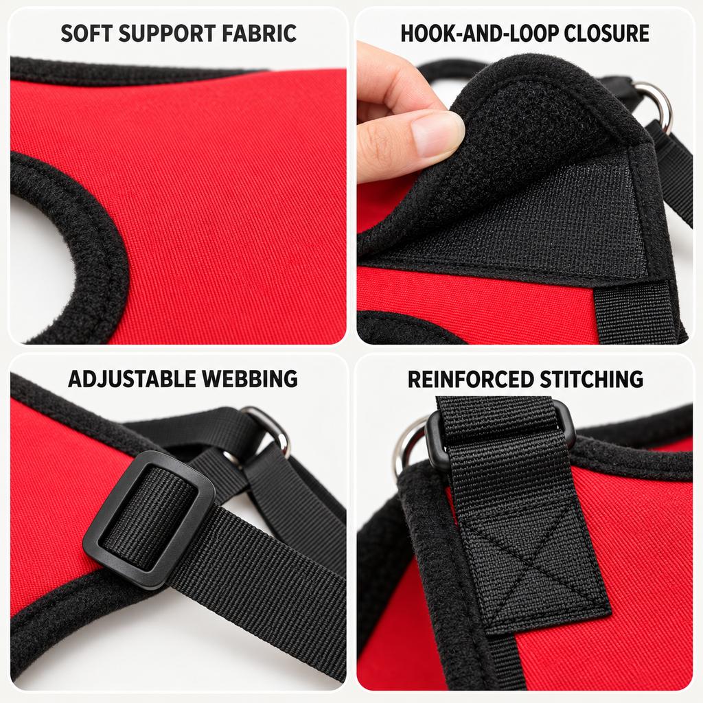Ortekor Dog Mobility Lift Harness for Senior & Limited-Mobility Dogs - Front, Rear & Full Support for Stairs, Cars & Daily Walking