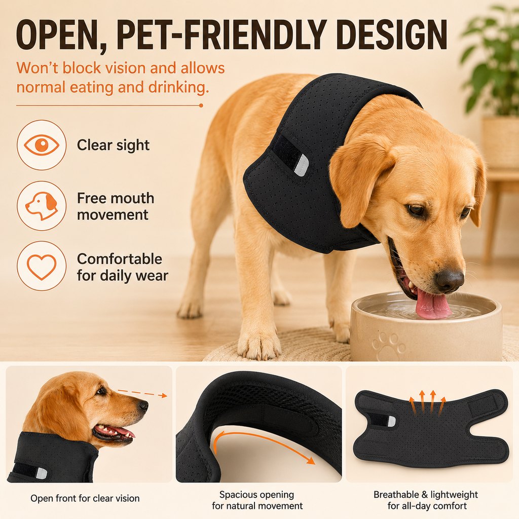 Ortekor Dog Neck Brace for Post-Surgery Recovery & Daily Neck Support - Soft Adjustable Collar for Comfortable Home Healing