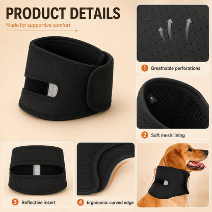 Ortekor Dog Neck Brace for Post-Surgery Recovery & Daily Neck Support - Soft Adjustable Collar for Comfortable Home Healing