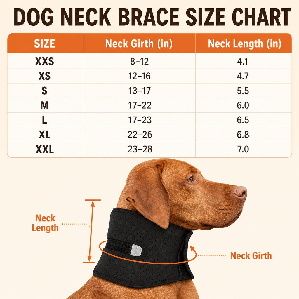 Ortekor Adjustable Dog Neck Support Brace for Rest & Recovery - Breathable Cervical Collar for Limited Neck Movement