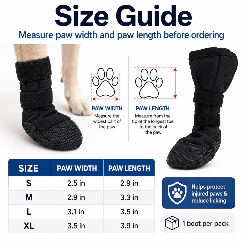 Ortekor Dog Paw Recovery Boot for Home Rest & Walks - Anti-Lick Protective Cover for Injured Paws
