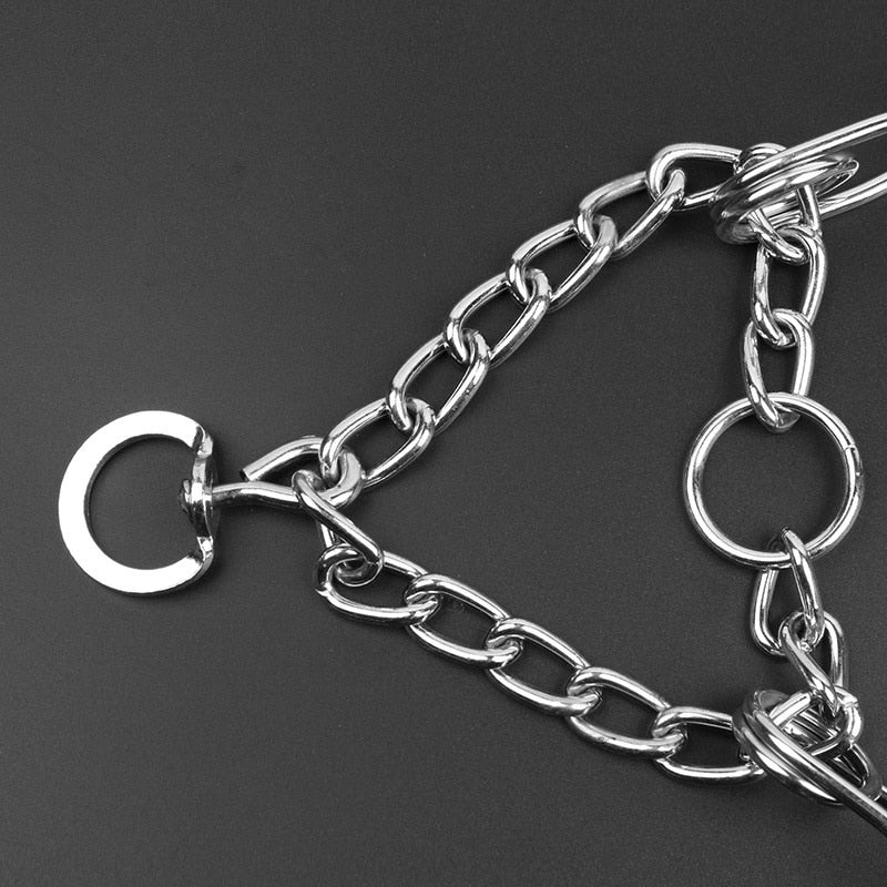 Padded Metal Link Dog Training Collar with Rubber-Tipped Prongs for Leash Manners & Pull Control | Adjustable Chain for Medium to Large