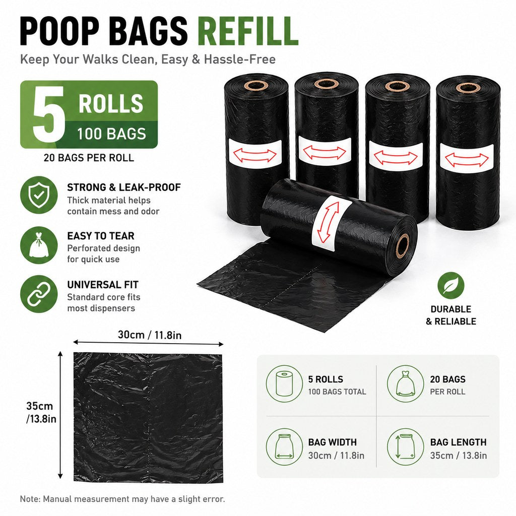 Ortekor Foldable Long-Handle Dog Pooper Scooper for Yard & Walks - One-Hand Bag-Lined Pickup