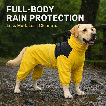 Ortekor Full-Body Waterproof Dog Rain Suit for Muddy Walks - Keeps Belly & Legs Cleaner