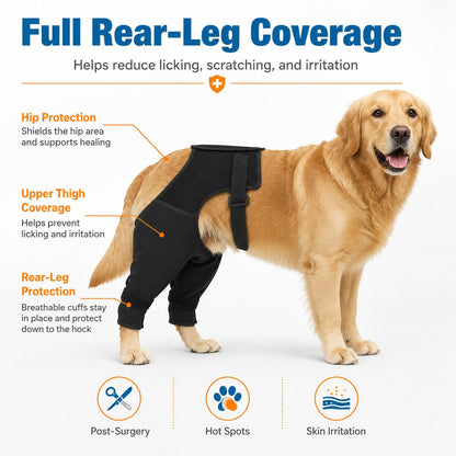 Ortekor Dog Rear Leg Recovery Sleeve for Post-Surgery Care & Licking Protection
