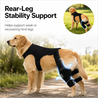 Ortekor RearGuard Dog Rear Leg Support Brace - Anti-Slip Hind Leg Stability Wrap for Senior Dogs, Hardwood Floors & Recovery Walks