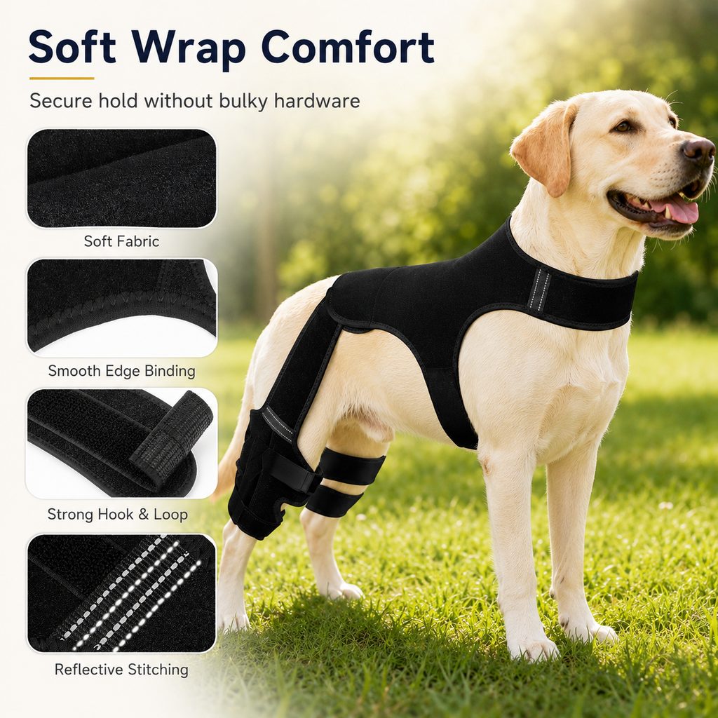 Ortekor RearGuard Dog Rear Leg Support Brace - Anti-Slip Hind Leg Stability Wrap for Senior Dogs, Hardwood Floors & Recovery Walks