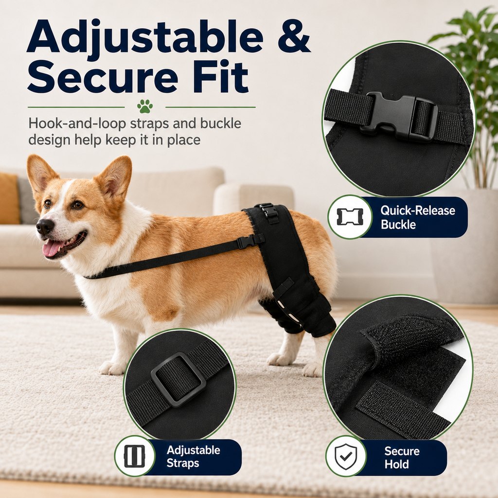 Ortekor Dog Rear Leg Support Brace for Senior & Weak Dogs - Adjustable Hind Leg Mobility Support for Walking & Daily Care