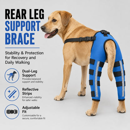 Ortekor Reflective Dog Rear Leg Support Brace for Evening Walks & Recovery Comfort
