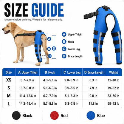 Ortekor Reflective Dog Rear Leg Support Brace for Evening Walks & Recovery Comfort