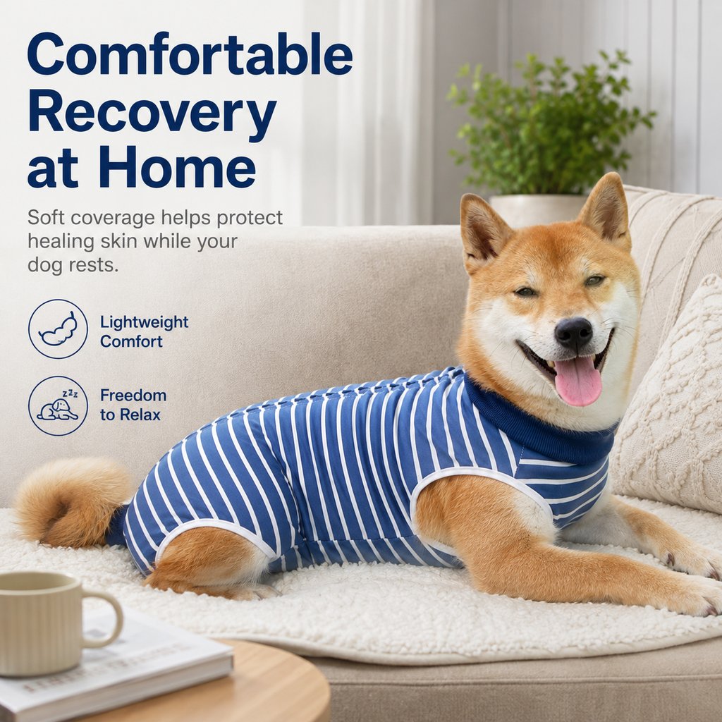 Ortekor Dog Post-Surgery Recovery Suit for Spay & Neuter - Anti-Lick Cone Alternative