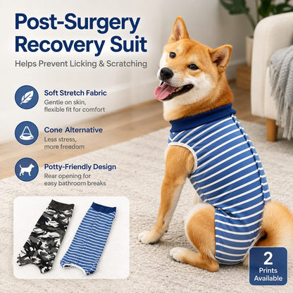 Ortekor Dog Post-Surgery Recovery Suit for Spay & Neuter - Anti-Lick Cone Alternative