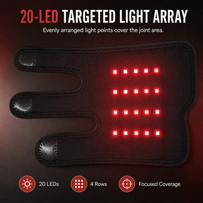Ortekor Dog Red Light Joint Wrap for Senior Dogs & Post-Walk Comfort - 20-LED Adjustable Mobility Support